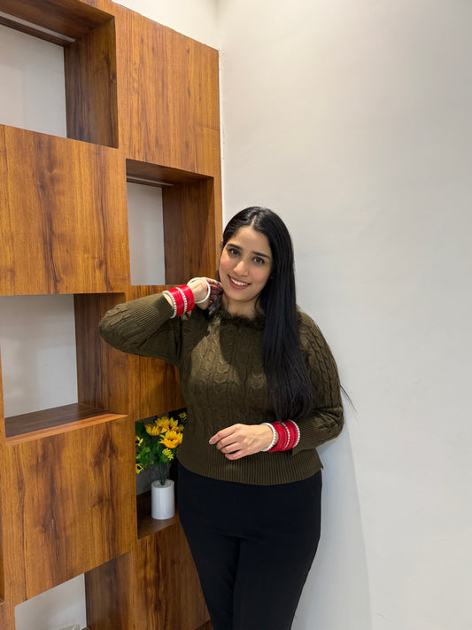 Knitted Fur Cardigan