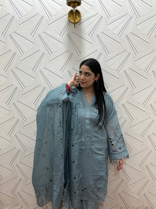 Pakistani Schiffli Suit Set