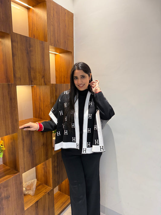 3-Piece Cape Winter Knitted Coord Set