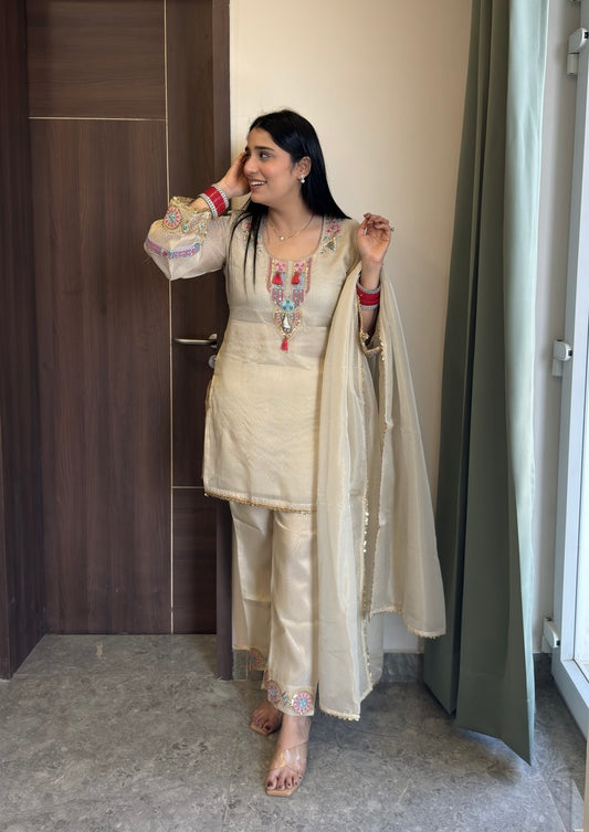 Tassel Embroidered Suit Set