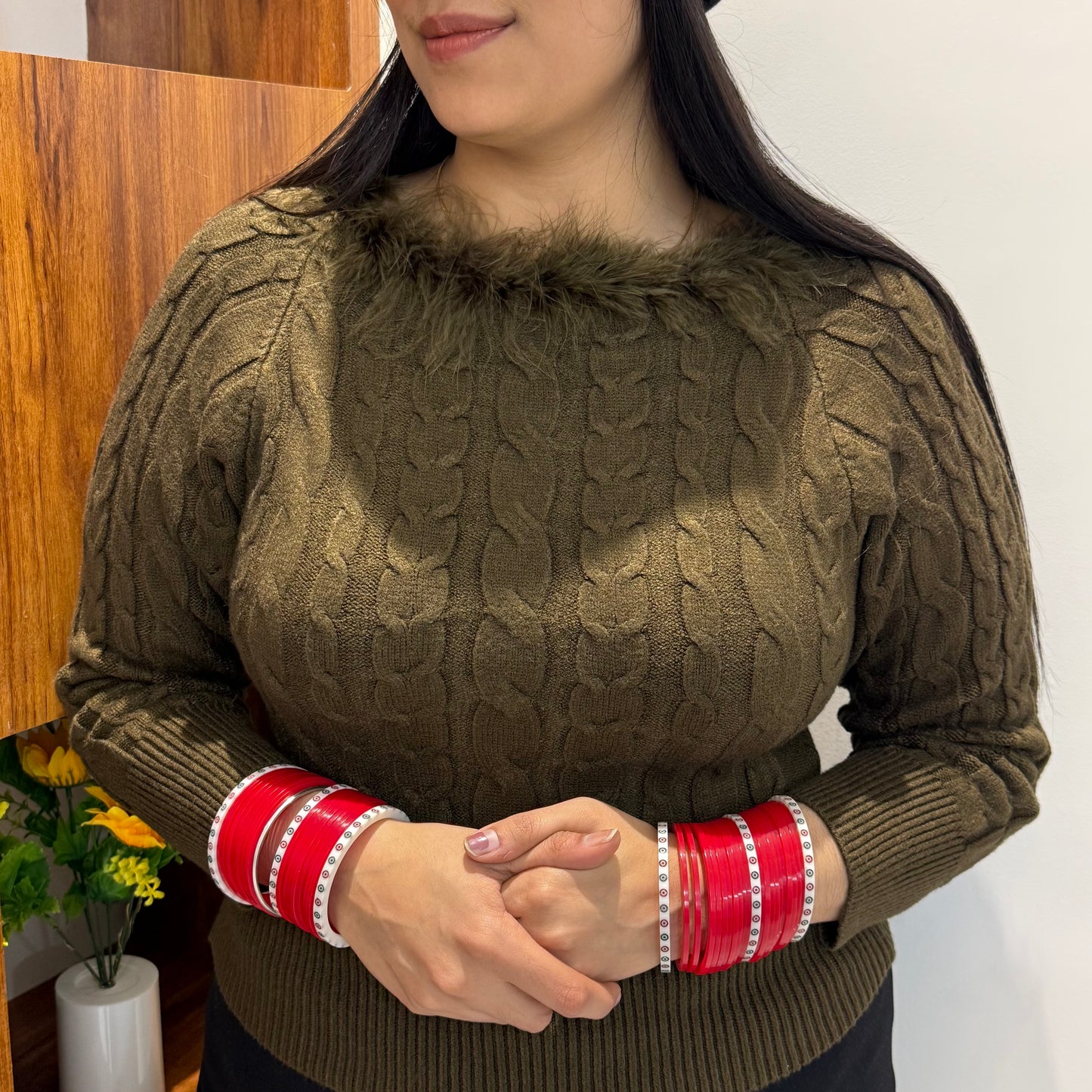 Knitted Fur Cardigan