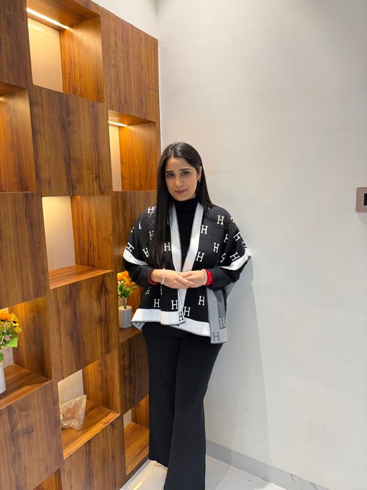 3-Piece Cape Winter Knitted Coord Set